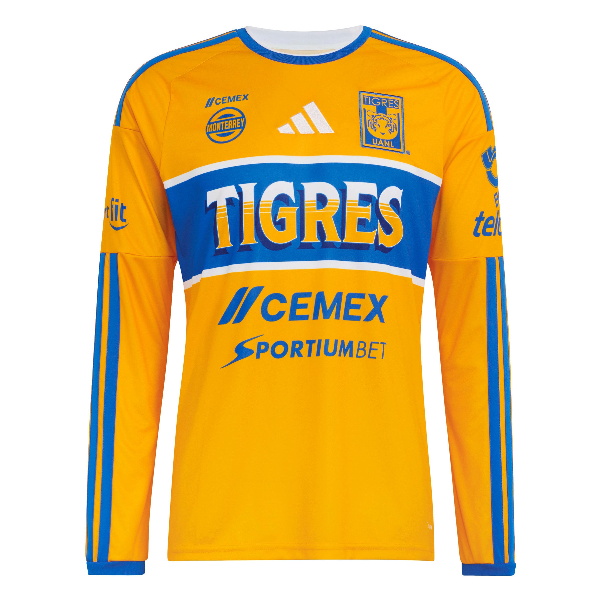 TIGRES UANL イエローシャツ  Adidas Tigres UANL Long Sleeve Home Jersey 26/27