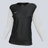 NIKE Women's Dri-Fit LS Tiempo Premier II Jersey - Black / White