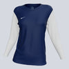 NIKE Women's Dri-Fit LS Tiempo Premier II Jersey - Navy / White