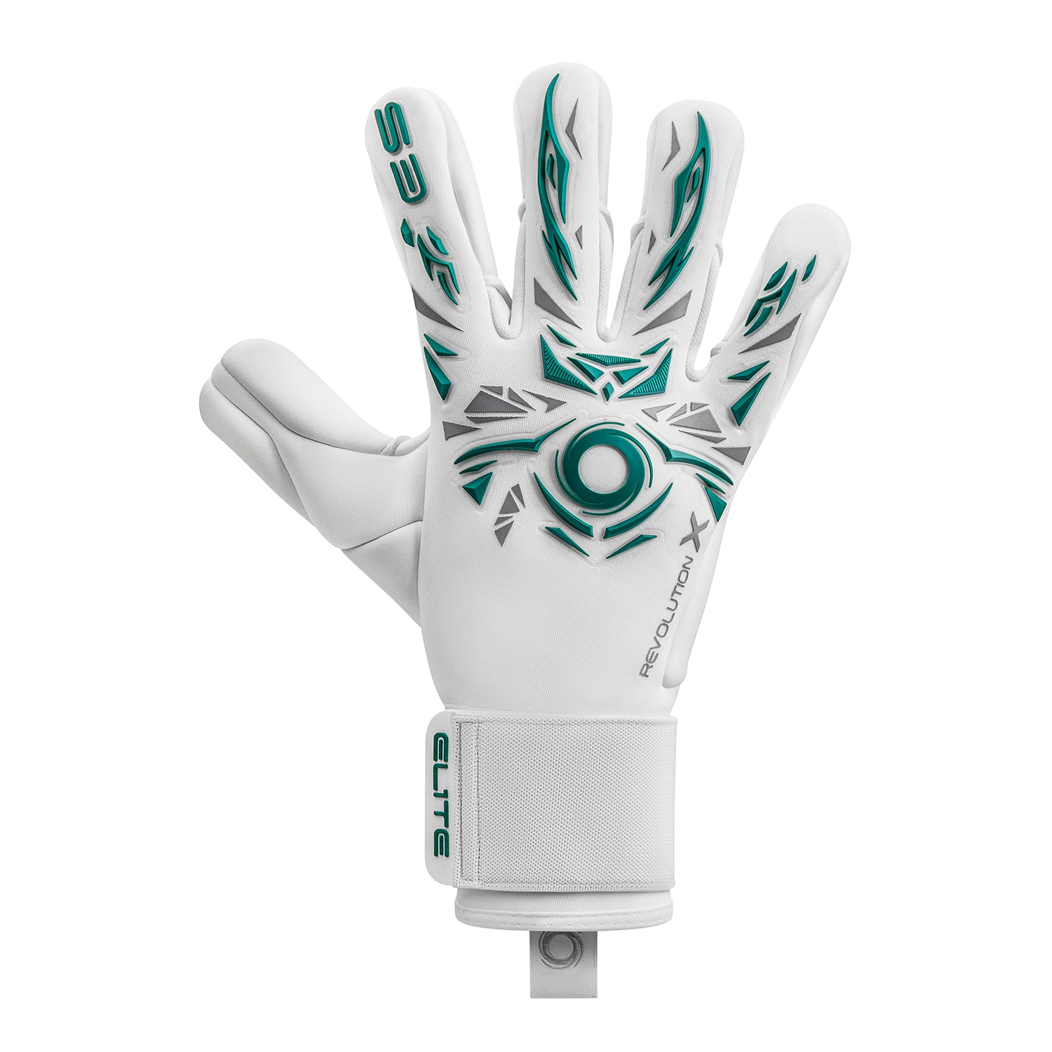 gk gear Elite Sport Revolution X Emerald Goalkeeper Gloves | White