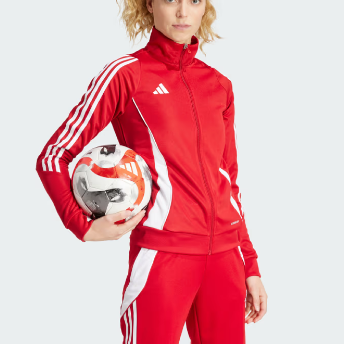 Adidas red track suit on sale