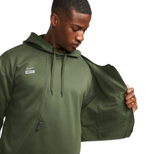 NIKE F.C DRI-FIT MEN'S PULLOVER HOODIE-CARBON GREEN/REFLECTIVE