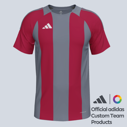 Adidas red and white striped football shirt on sale