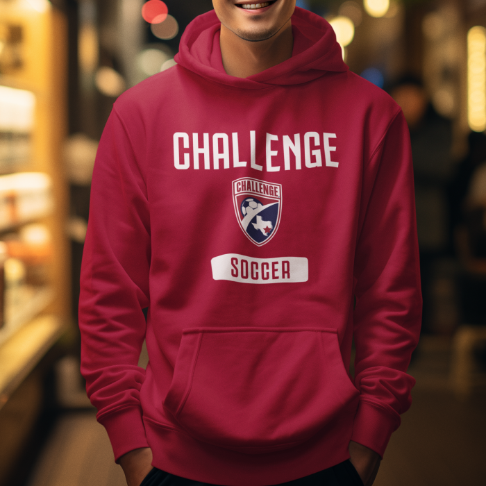 Unisex Red "Challenge Soccer" Hoodie