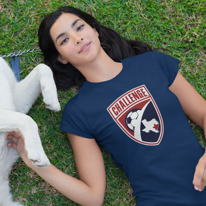 Ladies Navy Challenge "Shield" Tee