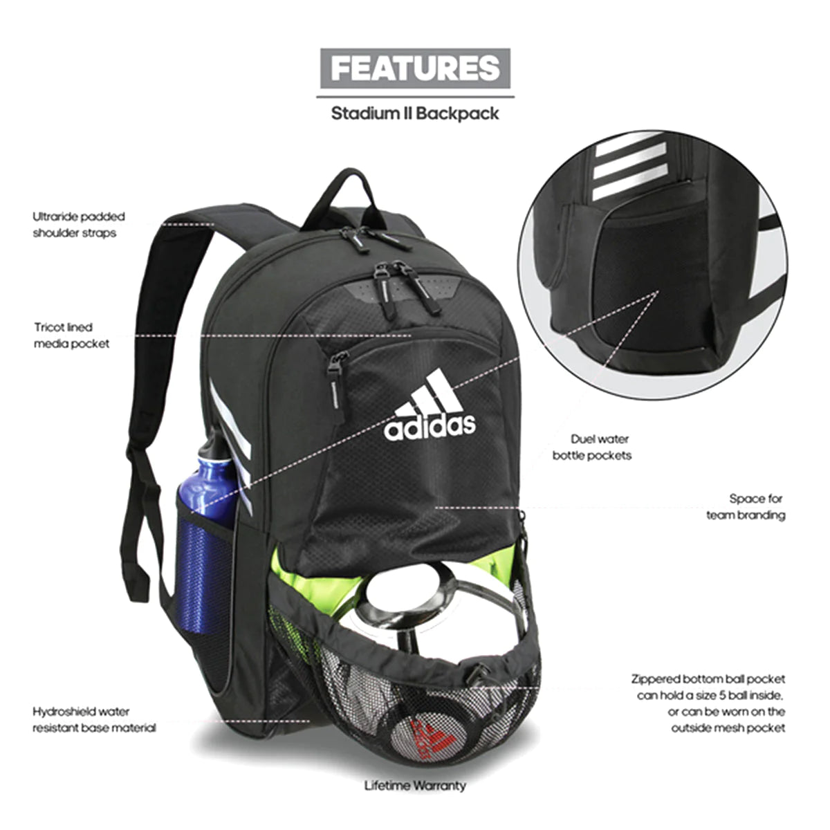 Adidas soccer ball backpack hotsell