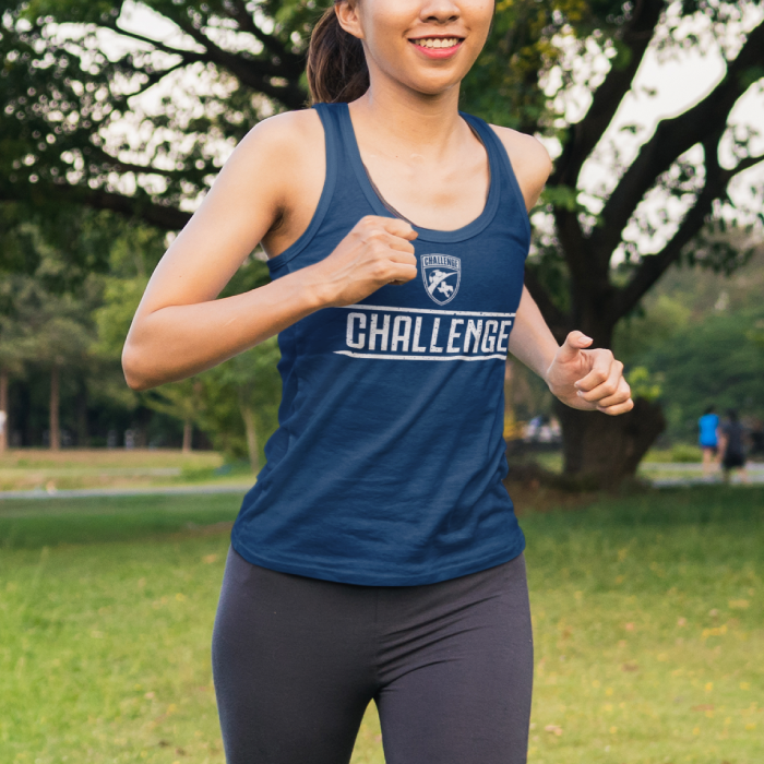 Ladies Navy Challenge "Distressed Vintage" Tank