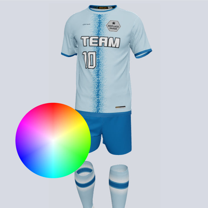 Quick-Turn Pixel Custom Soccer Uniform w/Socks