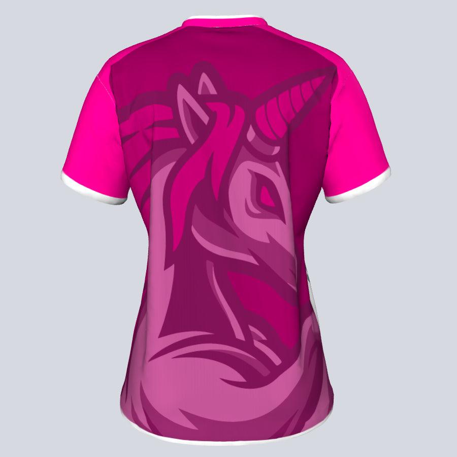Womens--J-vneck jersey-Unicorn-Back
